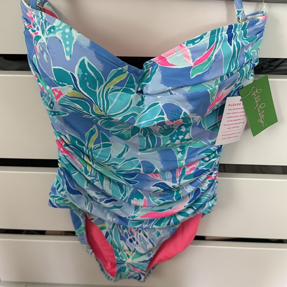Lilly Pulitzer Bennet Blue Flamenco One Piece Swimsuit - Picture 7 of 7